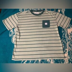 Pacsun Green Striped Pocket T Shirt XL